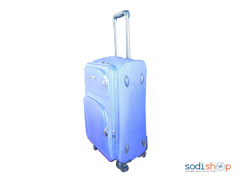 Valise à Roulette Double Trolley Couleur Bleue Moyen BG0053