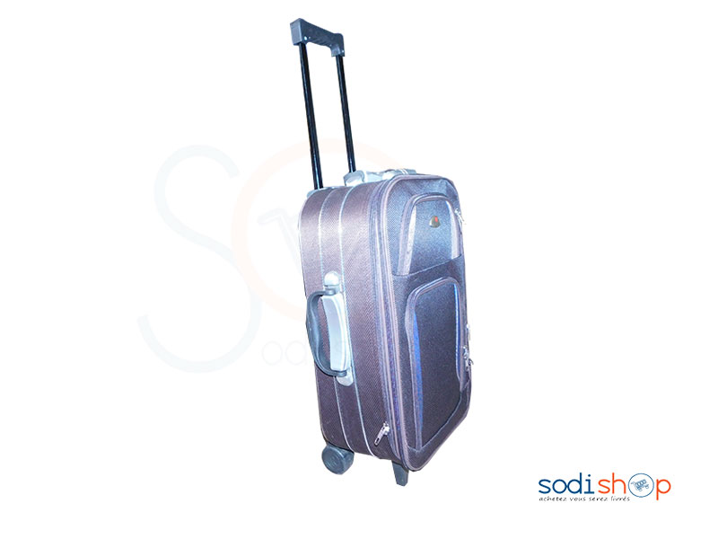 Valise à Roulette Double Trolley Couleur Violet Noire Moyen BG0053