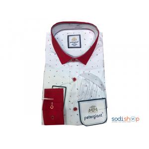 Chemise- Blanche- Petergiant- Homme- Coupe cintrée- Modèle- Petit- Motif-Pointillés
