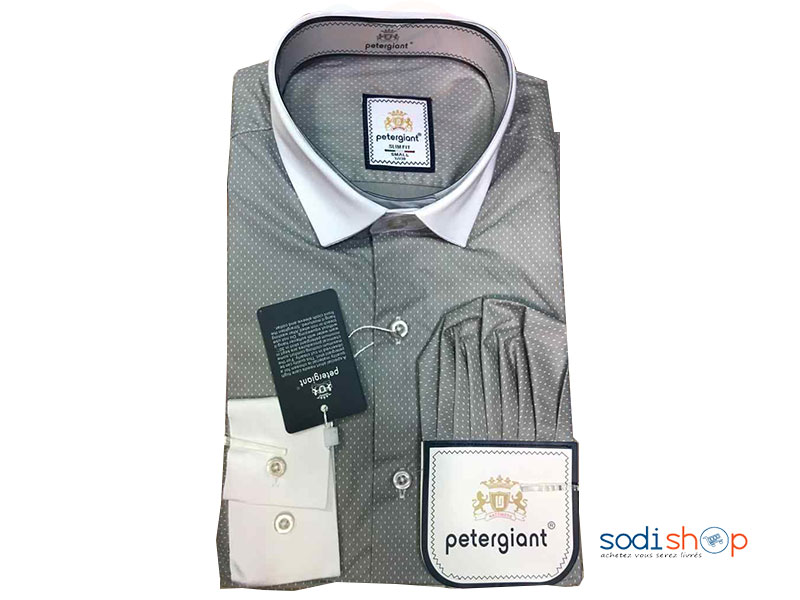 Chemise Manche Longue pour Homme Petergiant Vert Gris