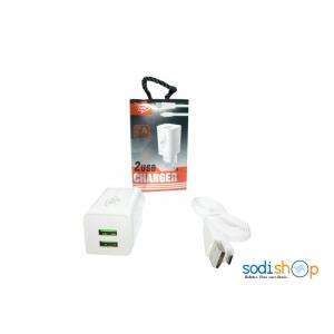 Chargeur avec 2 Ports USB, Multi-Usage Appareils Electroniques, Smartphones - Itel 2A Output SODI00