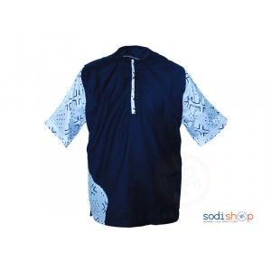 Chemise Africaine pour Homme Couleur Bleu/Blanc