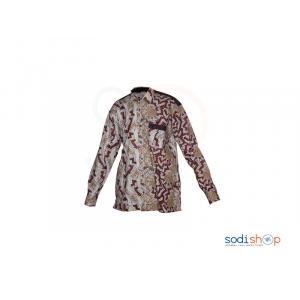 Chemise en Wax Manche longue à Motif Pour Homme MJ0022