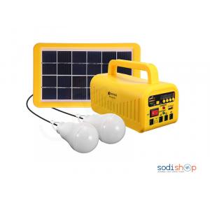 Kit d'éclairage avec Mini Panneau solaire + 2 Ampoules LED ISOLAR IS-1377S SO0049