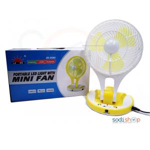 Mini ventilateur électrique rechargeable à deux vitesses avec lampe-Mini Fan