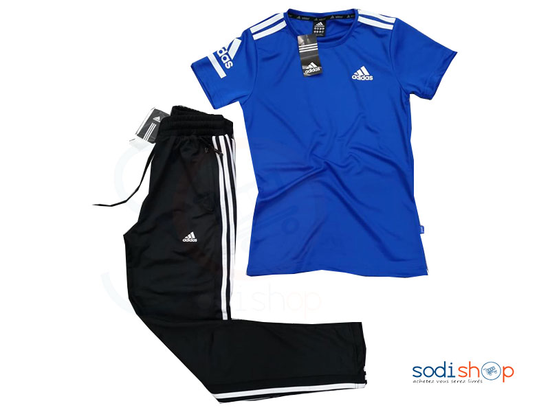 Ensemble Jogging Complet Adidas Couleur Noir Bleu