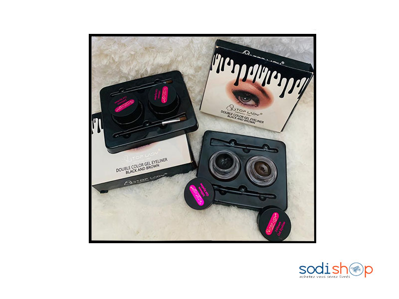 Eye Liner Gel Maquillant Double Couleur Noir-Marron Pour Oeil TS0056