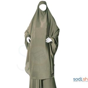 Jilbab Deux Pièces Jupe et Cape Couleur Verte Pour Femme