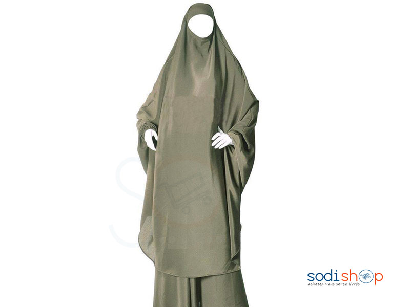 Jilbab Deux Pièces Jupe et Cape Couleur Verte Pour Femme