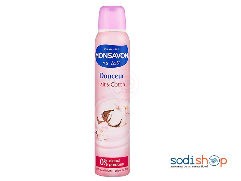 Déodorant Monsavon lait & Coton Douceur 200ml JI0057