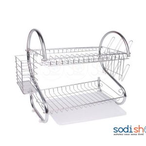 Panier à Vaisselle de Séchage à Deux Étages en Acier Inoxydable LB0060