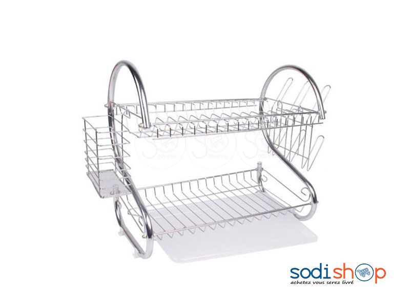 Panier à Vaisselle de Séchage à Deux Étages en Acier Inoxydable LB0060