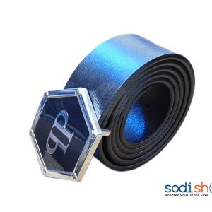 Ceinture Philipp Plein, Taille Ajustable, Couleur Noir 100% Cuir GJ0058