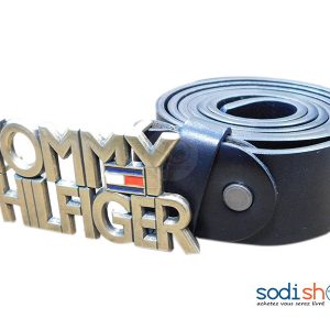 Ceinture Tommy Hilfiger, Taille Ajustable, Couleur Noir 100% Cuir GJ0058