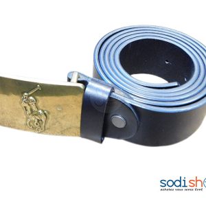 Ceinture Ralph Lauren, Taille Ajustable, Couleur Noir 100% Cuir GJ0058