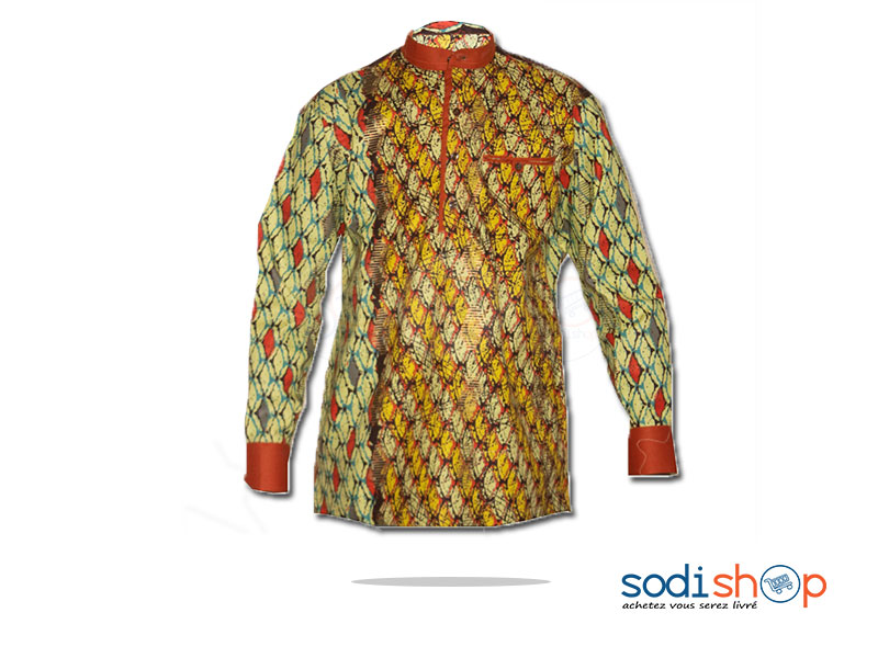 Chemise Manche Longue à Motif Pour Homme MJ0022