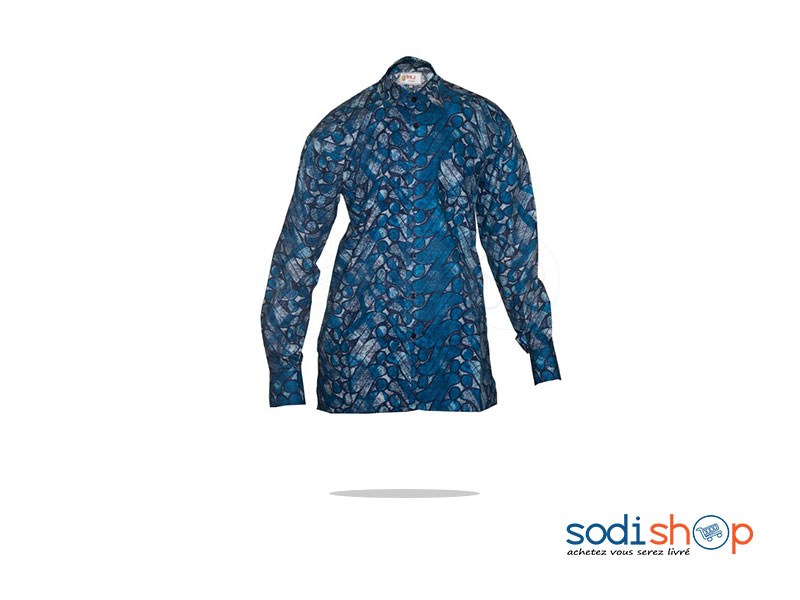 Chemise à Motif Pour Homme - Couleur Bleu, Taille M MJ0022