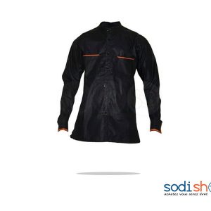Chemise Pour Homme - Couleur Noir/Orange, Taille L MJ0022