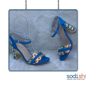 Chaussure à Talons Golden Kello - Couleur Bleu, Pour Femme AU0059