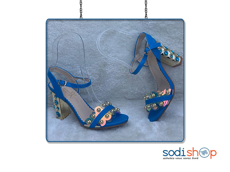 Chaussure à Talons Golden Kello - Couleur Bleu, Pour Femme AU0059