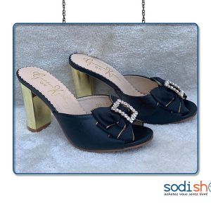 Chaussures Pour Femme, Talon à Noeud Golden Kello - Couleur Noir AU0059