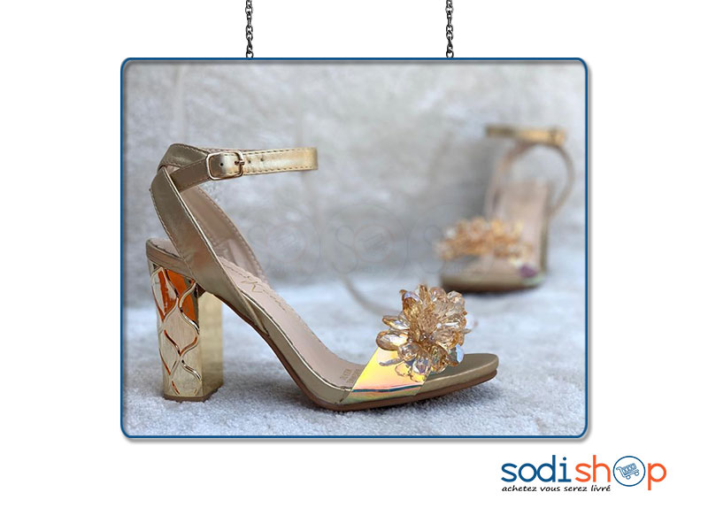 Chaussure à Talons Golden Kello - Couleur Or, Pour Femme AU0059