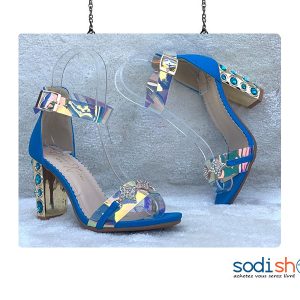 Chaussure à Talons Golden Kello - Couleur Bleu, Pour Femme AU0059