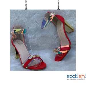 Chaussure à Talons Golden Kello - Couleur Rouge, Pour Femme AU0059