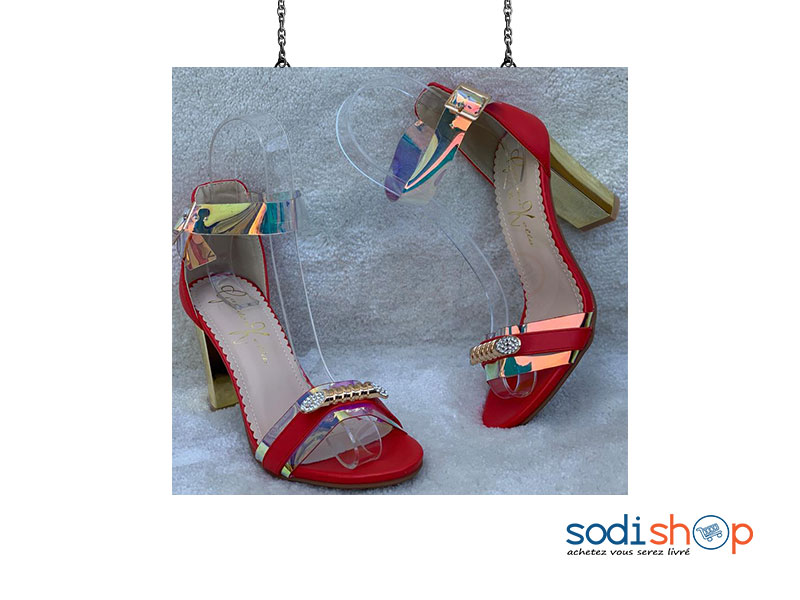 Chaussure à Talons Golden Kello - Couleur Rouge, Pour Femme AU0059