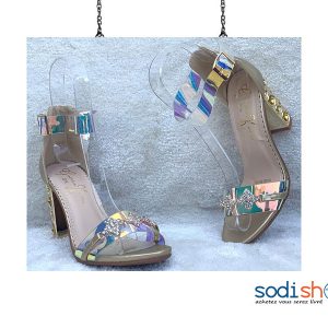 Chaussure à Talons Golden Kello - Couleur Or Clair, Pour Femme AU0059