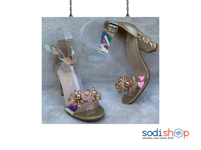 Chaussure à Talons Golden Kello - Couleur Or, Pour Femme AU0059