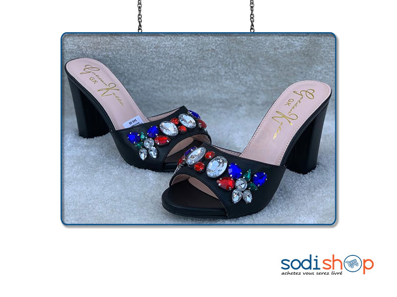 Talon, Chaussures Golden Kello - Couleur Noir, Pour Femme AU0059