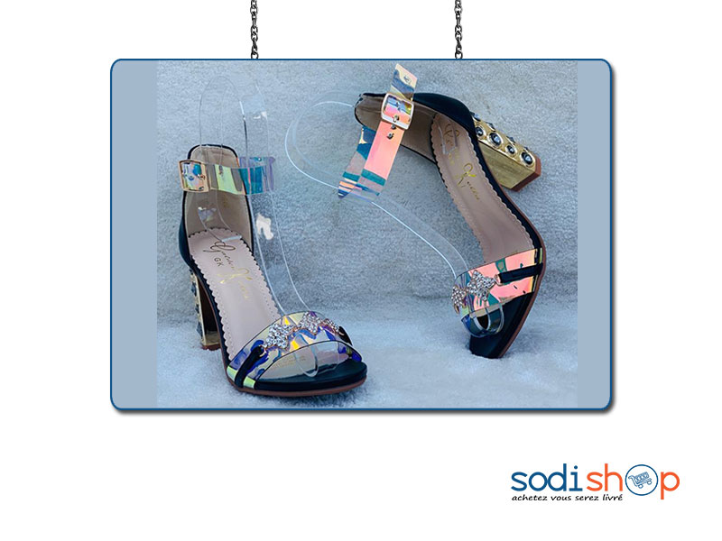 Chaussure à Talons Golden Kello - Couleur Noir, Pour Femme AU0059