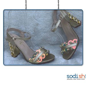Chaussure à Talons Golden Kello - Couleur Or Clair, Pour Femme AU0059
