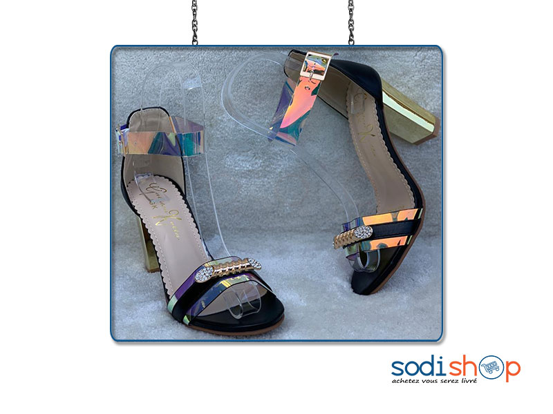 Chaussure à Talons Golden Kello - Couleur Noir, Pour Femme AU0059