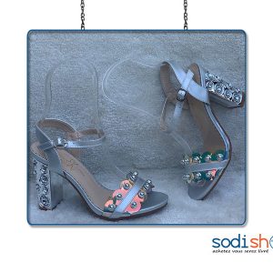 Chaussure à Talons Golden Kello - Couleur Gris, Pour Femme AU0059