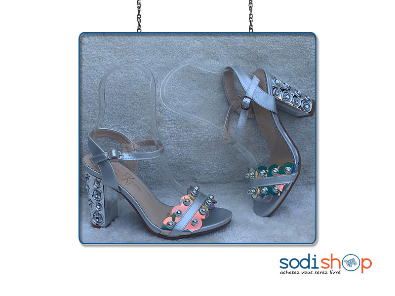 Chaussure à Talons Golden Kello - Couleur Gris, Pour Femme AU0059