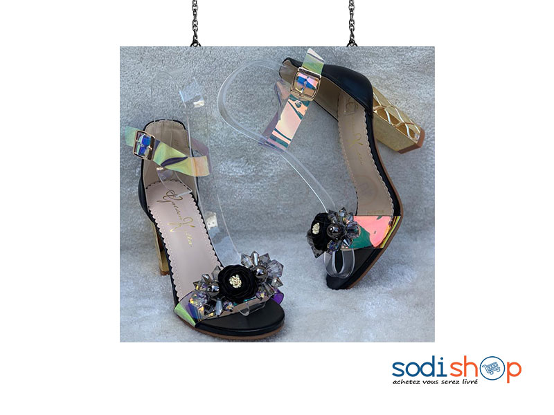 Chaussure à Talon Pour Femme Couleur Noire Transparente AU0059