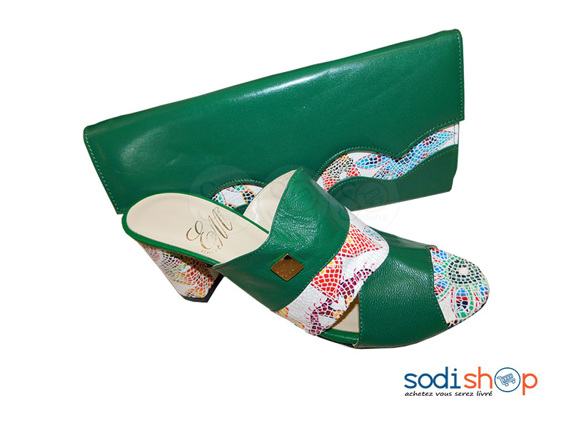 Accessoire Ensemble Pour Femme Pochette + Chaussure Vert SC0067