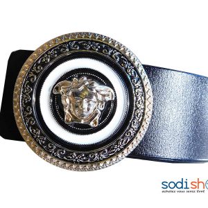 Ceinture Versace, Taille Ajustable, Couleur Noir 100% Cuir GJ0058
