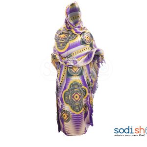 Robe en Tunique Couleur Jaune Violette Pour Femme AK0061