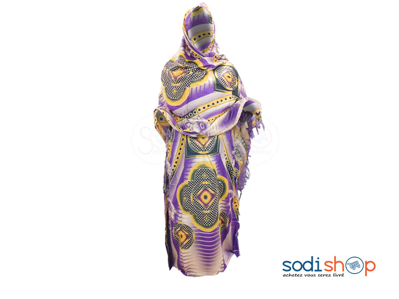 Robe en Tunique Couleur Jaune Violette Pour Femme AK0061