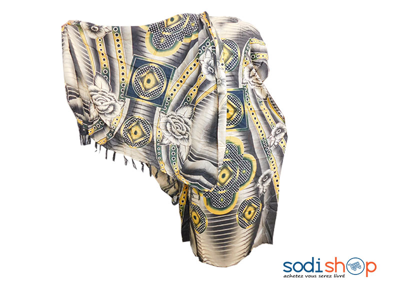 Robe à Motif - Couleur Jaune/Gris Pour femme AK0061
