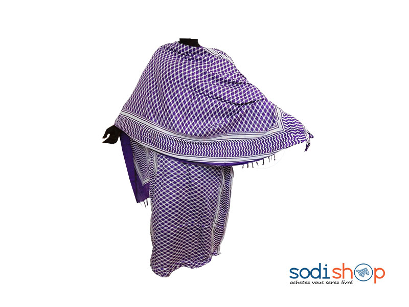 Robe en Tunique Couleur Violette et Blanche Pour Femme AK0061 – Image 2