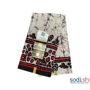 Léger Antique à Motif Couleur Rouge Noire 6 Yard GF0059