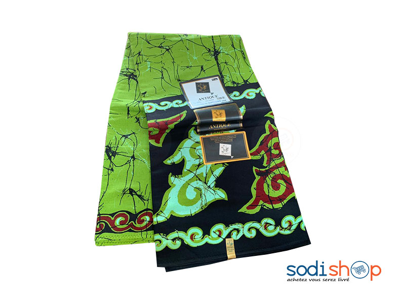 Léger Antique à Motif Couleur Verte Noire 6 Yard GF0059