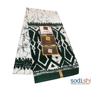 Léger Antique à Motif Couleur Blanche et Verte 6 Yard GF0059