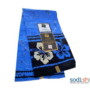 Léger Antique à Motif Fleuri Couleur Bleue Noire 6 Yard GF0059