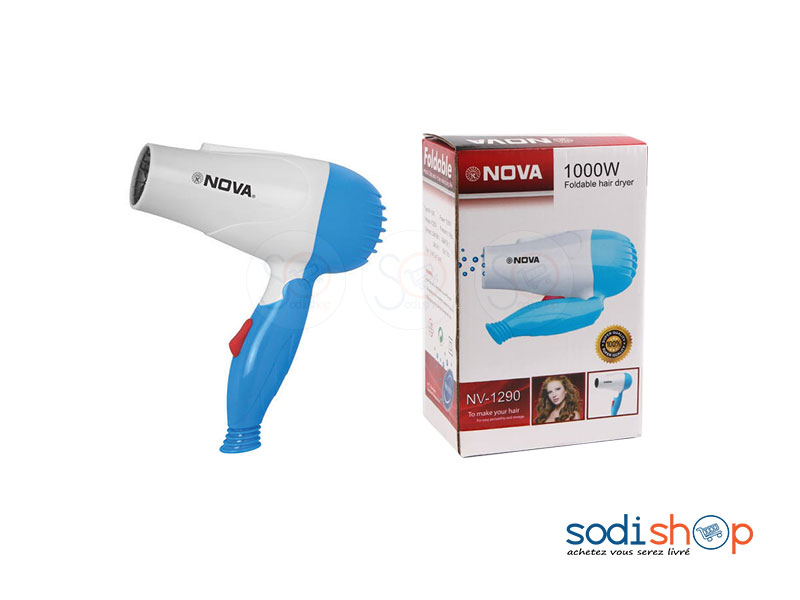 Sèche-cheveux Pliable Electrique - Séchoir Nova NV1290 1000w – Image 2