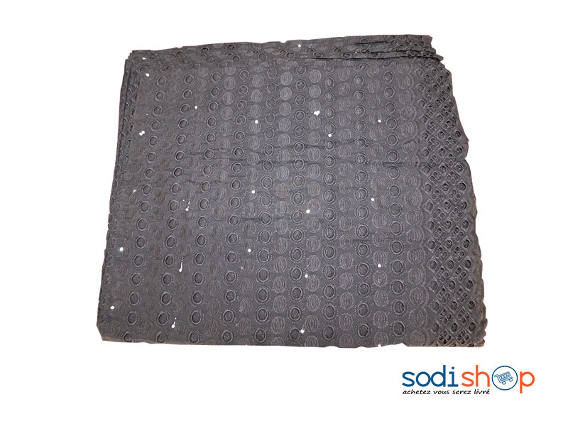Brodé, Tissu Avec Brillant - Couleur Gris, 1 Mètre GF0059